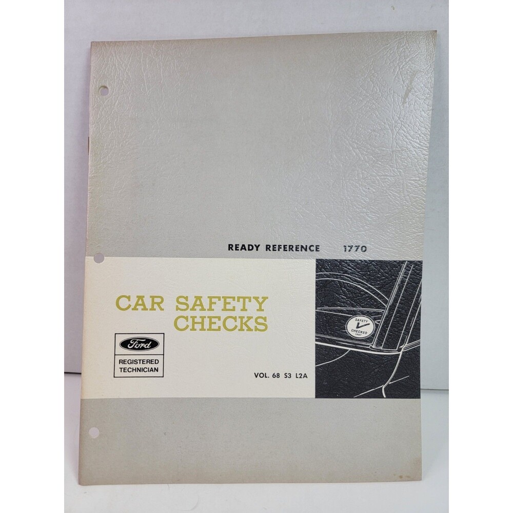 1967 Ford Car Safety Checks Ready Reference 1770 Training Manual Vol 68 S3 L2A